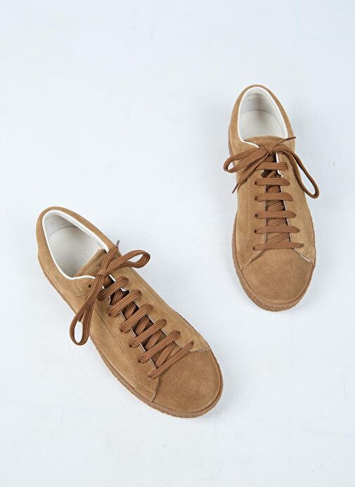 Krahe Chazz Erkek Hakiki Deri Bağcıklı Kum Sneakers - Görsel 7