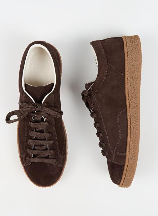 Krahe Chazz Erkek Hakiki Deri Bağcıklı Kahve Sneakers - Görsel 2