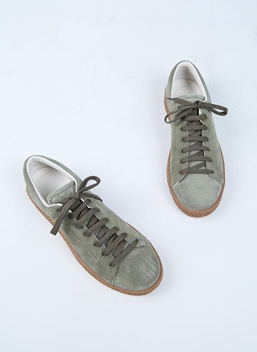 Krahe Chazz Erkek Hakiki Deri Bağcıklı Yeşil Sneakers - Görsel 7