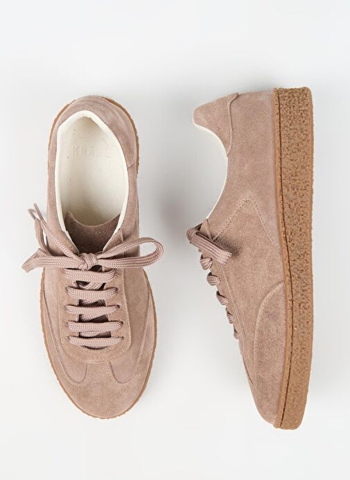 Krahe Palminteri Erkek Hakiki Deri Bağcıklı Vizon Sneakers - Görsel 2