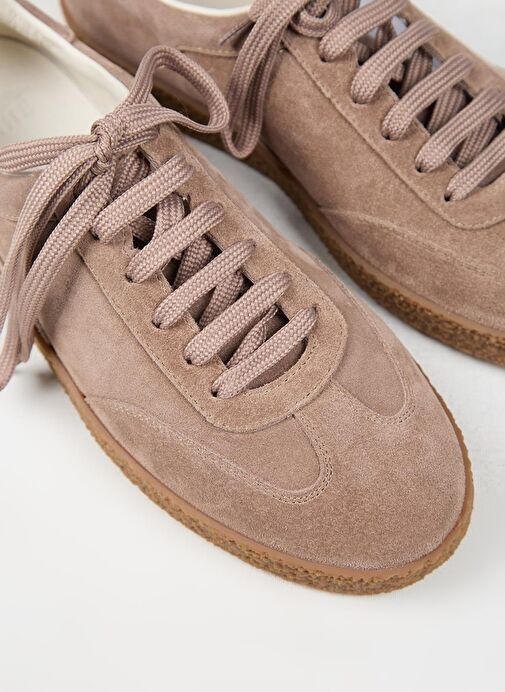 Krahe Palminteri Erkek Hakiki Deri Bağcıklı Vizon Sneakers - Görsel 5