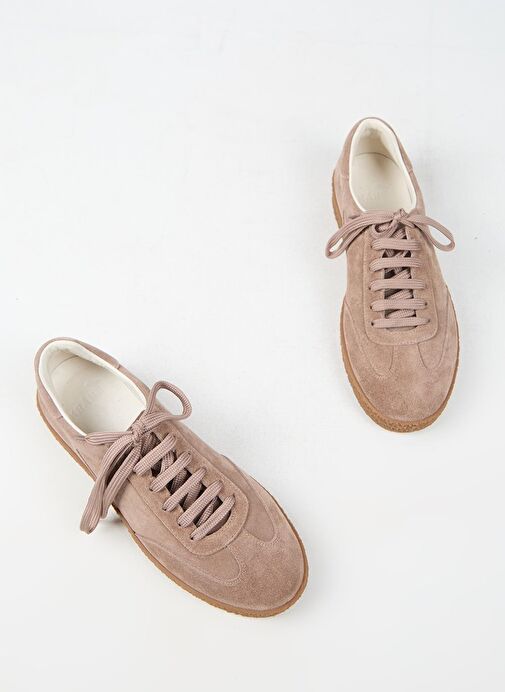 Krahe Palminteri Erkek Hakiki Deri Bağcıklı Vizon Sneakers - Görsel 7