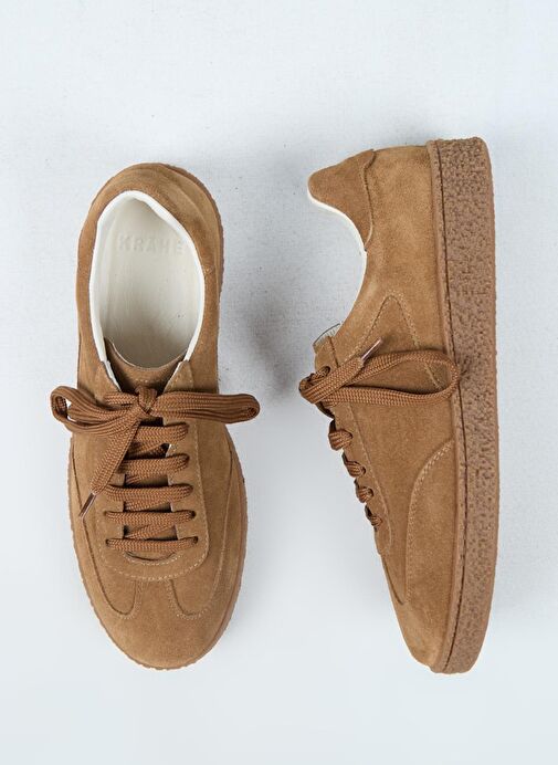 Krahe Palminteri Erkek Hakiki Deri Bağcıklı Kum Sneakers - Görsel 2