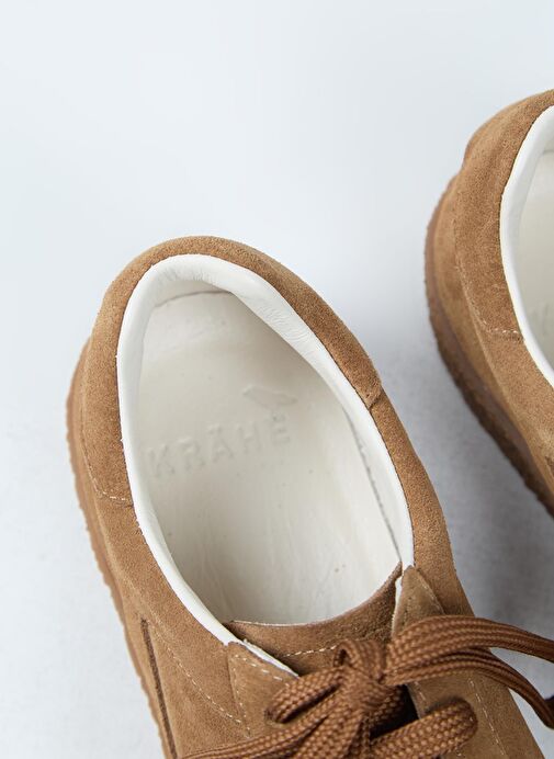 Krahe Palminteri Erkek Hakiki Deri Bağcıklı Kum Sneakers - Görsel 6