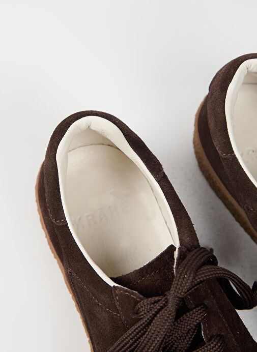 Krahe Palminteri Erkek Hakiki Deri Bağcıklı Kahve Sneakers - Görsel 6