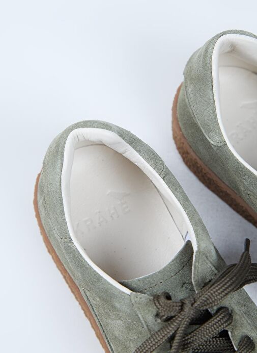 Krahe Palminteri Erkek Hakiki Deri Bağcıklı Yeşil Sneakers - Görsel 6