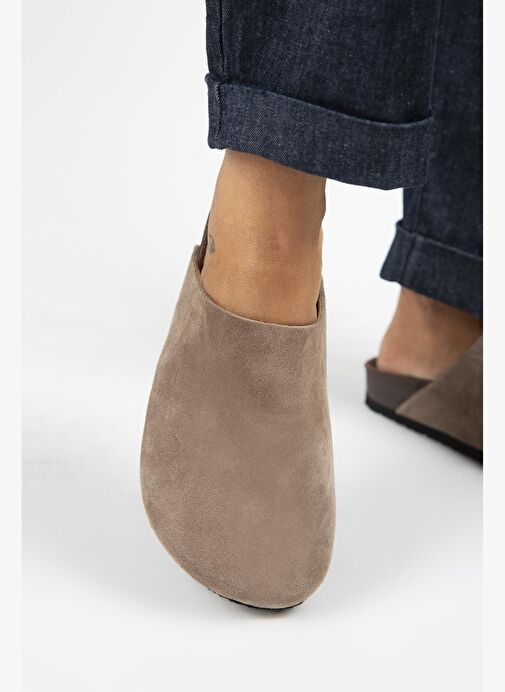 Manijero Ruzqahi Kadın Deri Hakiki Deri Düz Sabo Vizon Terlik - Görsel 6