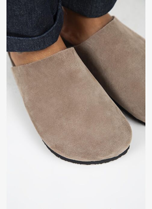 Manijero Ruzqahi Kadın Deri Hakiki Deri Düz Sabo Vizon Terlik - Görsel 4