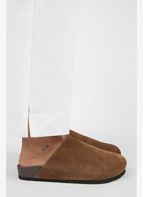 Manijero Ruzqahi Kadın Deri Hakiki Deri Düz Sabo Taba Terlik - Görsel 2