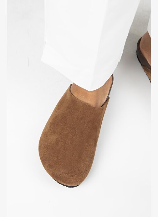 Manijero Ruzqahi Kadın Deri Hakiki Deri Düz Sabo Taba Terlik - Görsel 9