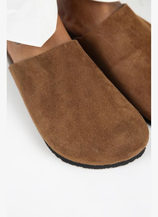 Manijero Ruzqahi Kadın Deri Hakiki Deri Düz Sabo Taba Terlik - Görsel 4