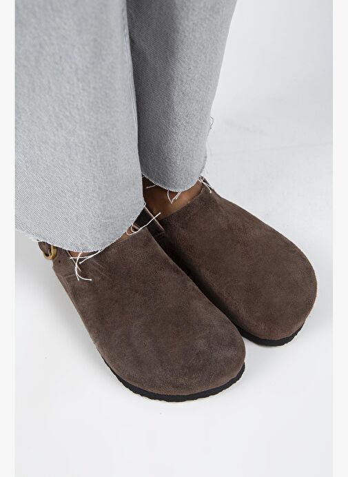 Manijero Antonella Kadın Deri Hakiki Deri Arkadan Kemerli Sabo Kahve Sandalet - Görsel 3