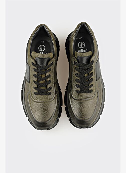 Haki Deri Erkek Spor Ayakkabı - Görsel 5