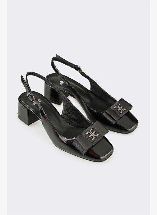 Siyah Deri Kadın Ayakkabı - Görsel 3