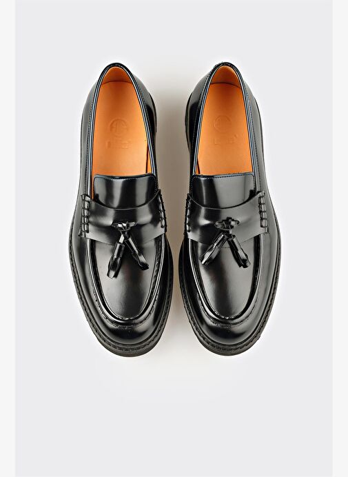 Siyah Deri Erkek Klasik Ayakkabı - Görsel 5