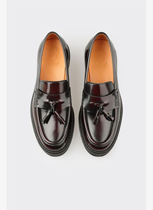Bordo Deri Erkek Klasik Ayakkabı - Görsel 5