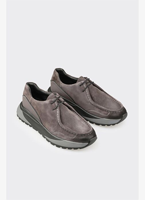 Antrasit Deri Erkek Günlük Ayakkabı - Görsel 3