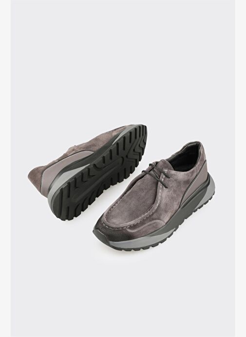 Antrasit Deri Erkek Günlük Ayakkabı - Görsel 4