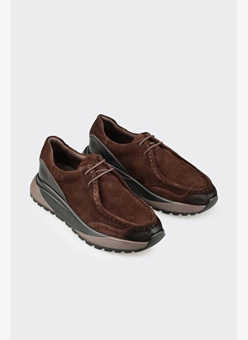 Kahve Deri Erkek Günlük Ayakkabı - Görsel 3