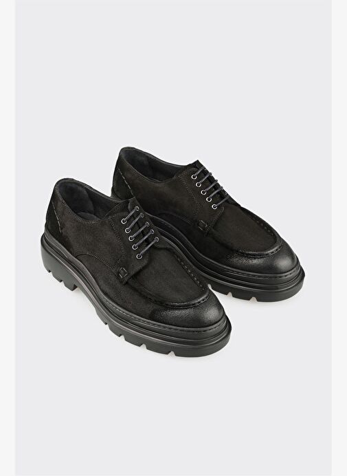 Siyah Deri Erkek Günlük Ayakkabı - Görsel 3