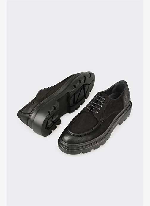 Siyah Deri Erkek Günlük Ayakkabı - Görsel 4