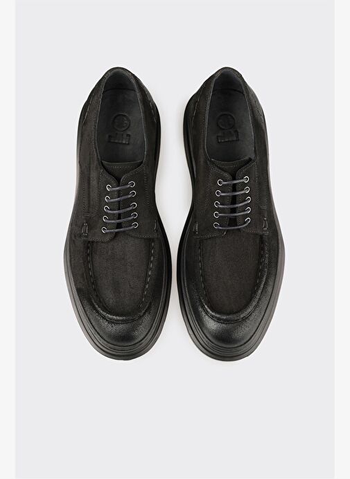 Siyah Deri Erkek Günlük Ayakkabı - Görsel 5