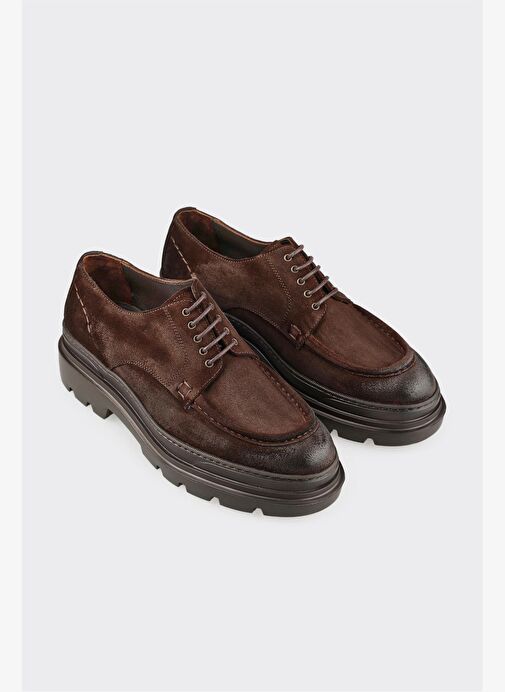 Kahve Deri Erkek Günlük Ayakkabı - Görsel 3