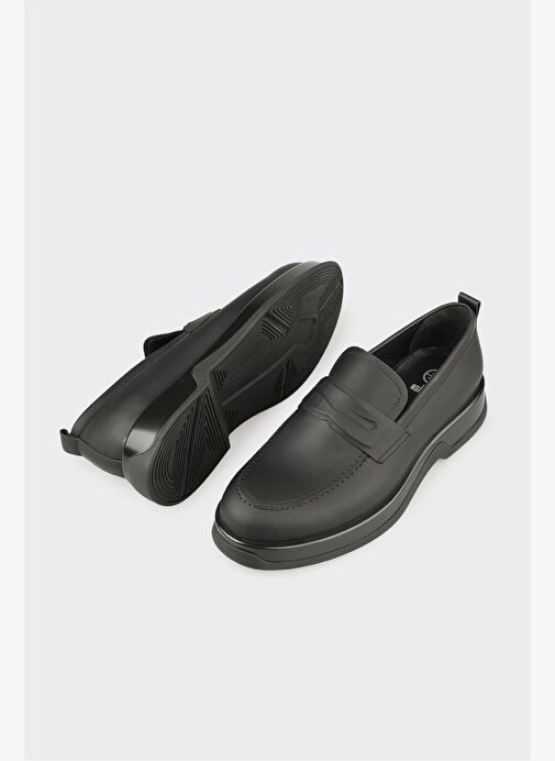 Siyah Deri Erkek Günlük Ayakkabı - Görsel 4