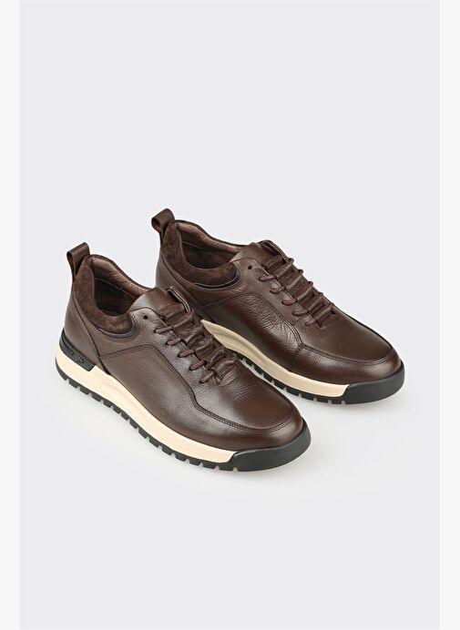 Kahve Deri Erkek Günlük Ayakkabı - Görsel 3