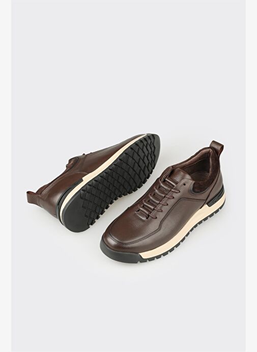 Kahve Deri Erkek Günlük Ayakkabı - Görsel 4