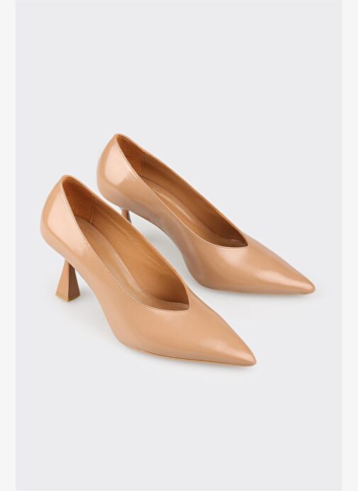 Naturel Deri Kadın Stiletto - Görsel 3