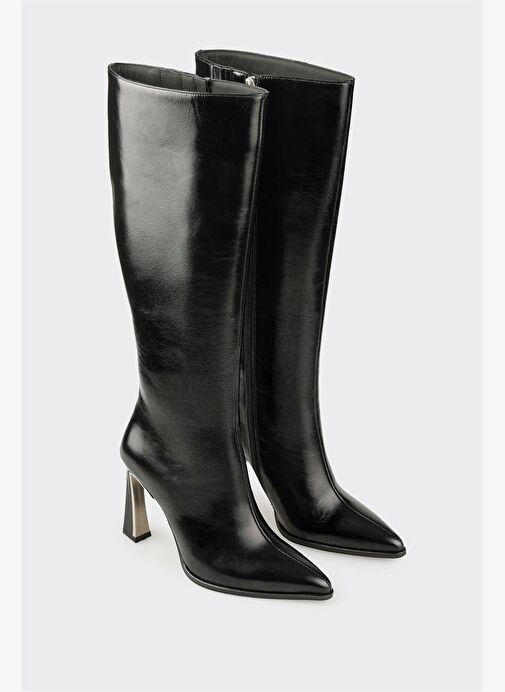 Siyah Deri Kadın Çizme - Görsel 3