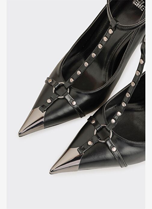 Siyah Kadın Topuklu Ayakkabı - Görsel 5