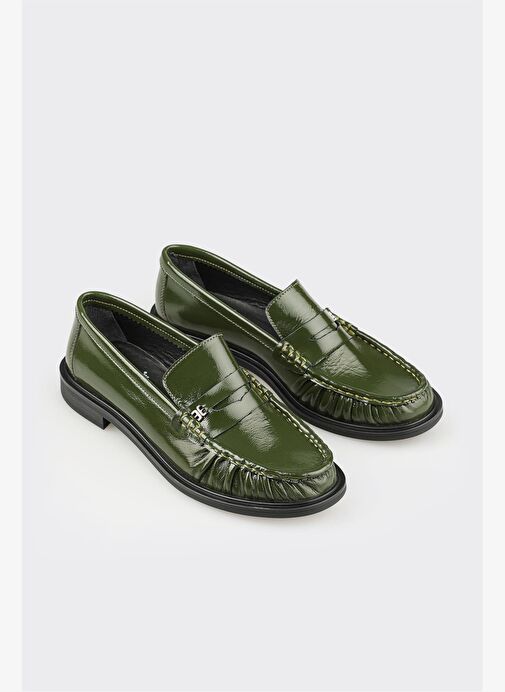 Yeşil Deri Kadın Günlük Ayakkabı - Görsel 3