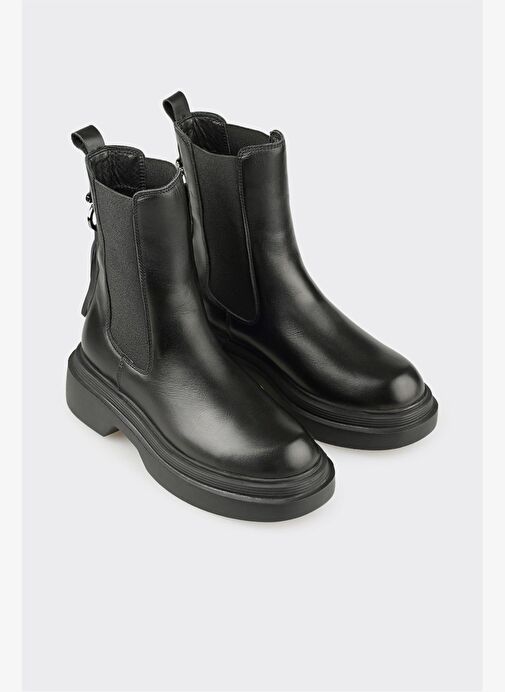 Siyah Deri Kadın Günlük Bot - Görsel 3