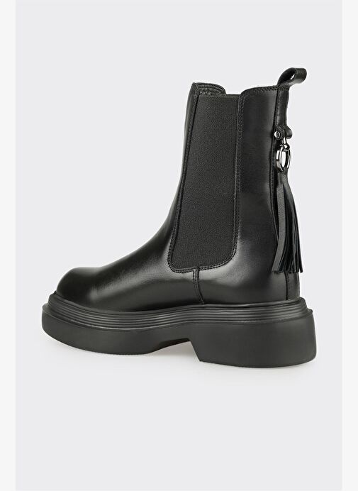 Siyah Deri Kadın Günlük Bot - Görsel 4