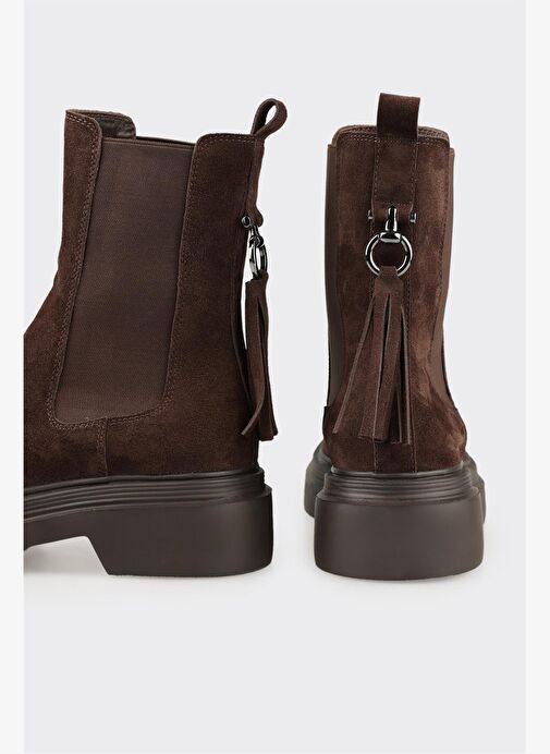 Kahve Deri Kadın Günlük Bot - Görsel 5