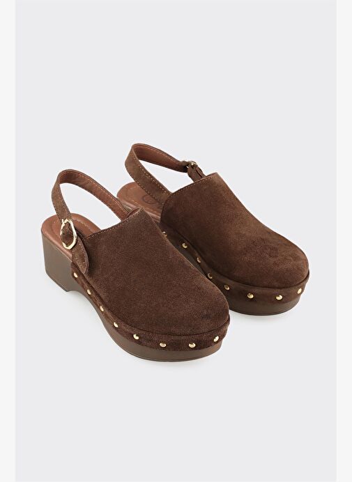 Kahve Deri Kadın Terlik - Görsel 3