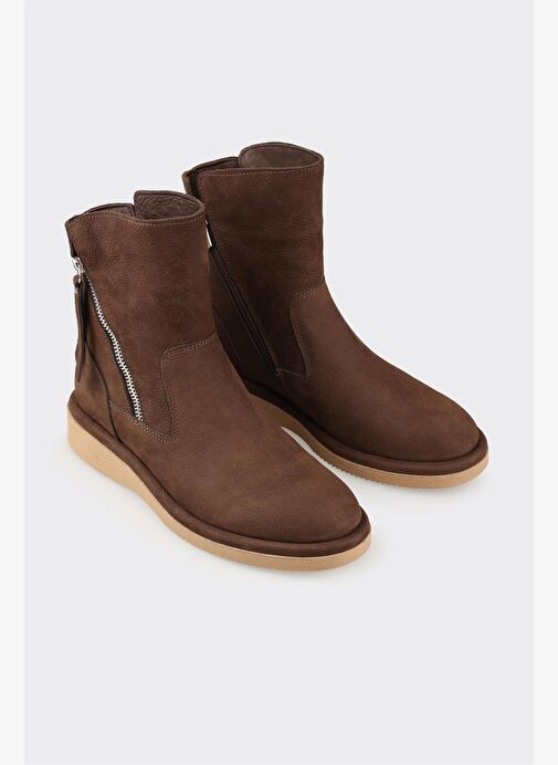 Kahve Deri Kadın Günlük Spor Bot - Görsel 3