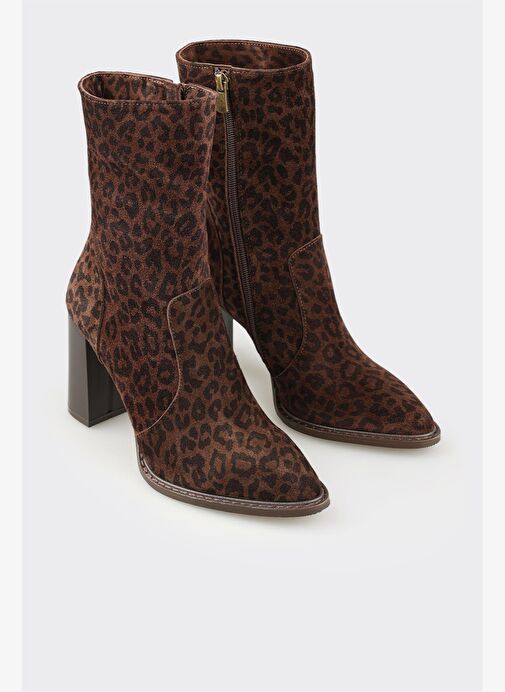 Elle Elle Belirsiz Kahve Hayvan Desenli Deri Kadın Yüksek Topuk Bot Boyner'de! Belirsiz - 3. görsel