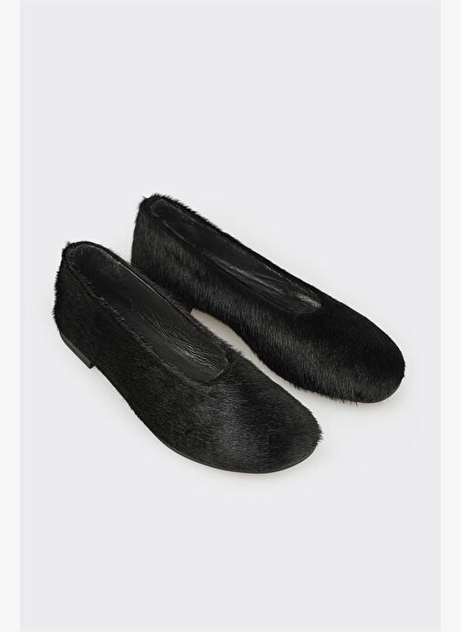 Siyah Deri Kadın Günlük Ayakkabı - Görsel 3