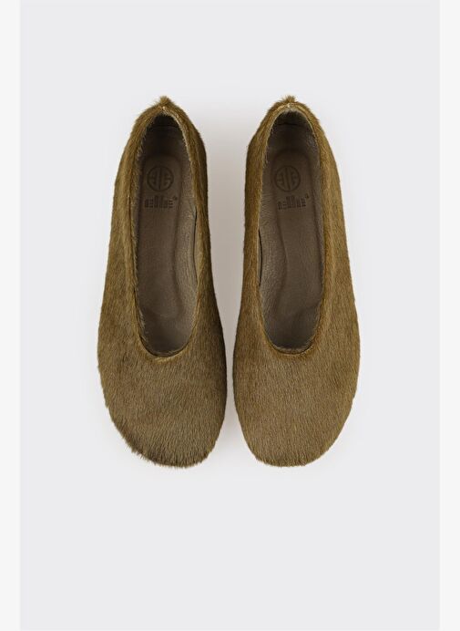 Haki Deri Kadın Günlük Ayakkabı - Görsel 5