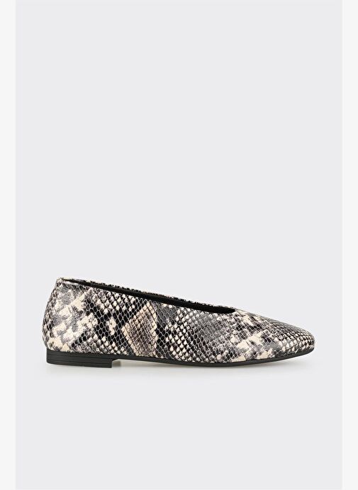 Bej Hayvan Desenli Deri Kadın Günlük Ayakkabı - Görsel 2