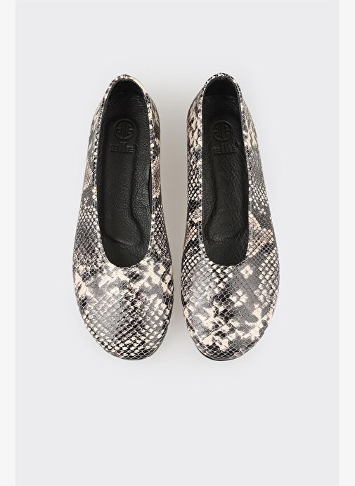 Bej Hayvan Desenli Deri Kadın Günlük Ayakkabı - Görsel 5