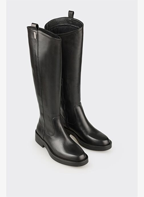 Siyah Deri Kadın Çizme - Görsel 3