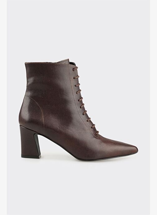 Kahve Deri Kadın Klasik Bot - Görsel 2