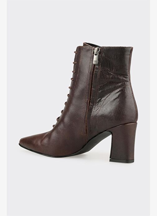 Kahve Deri Kadın Klasik Bot - Görsel 4