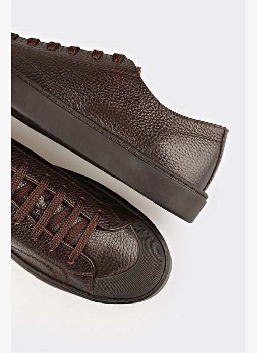 Kahve Deri Erkek Spor Ayakkabı - Görsel 6