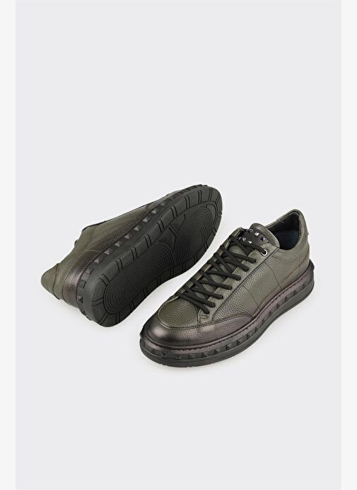 Haki Deri Erkek Spor Ayakkabı - Görsel 4