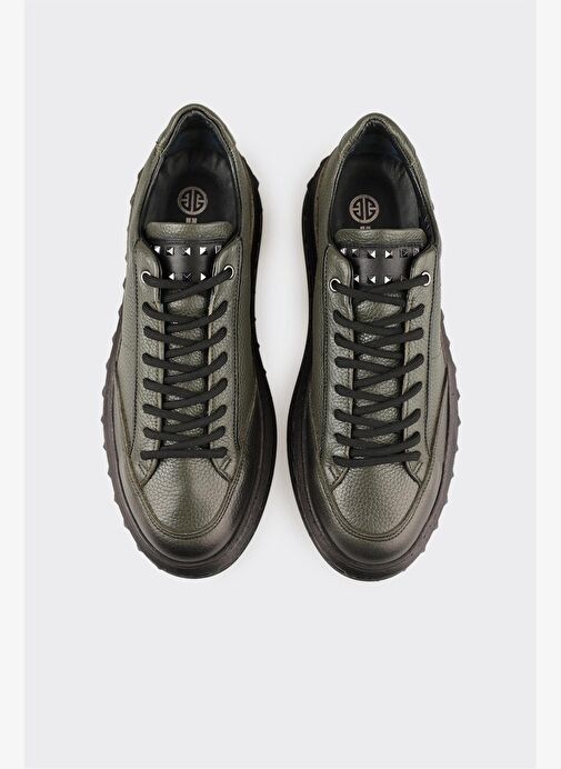 Haki Deri Erkek Spor Ayakkabı - Görsel 5